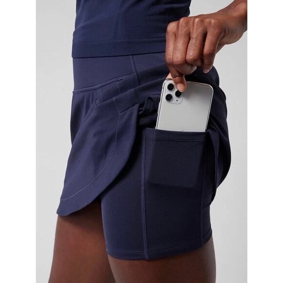 Athleta Fairway Golf Short 16' Skort Skirt Shorts High Rise Navy Blue, Size S - Picture 6 of 11